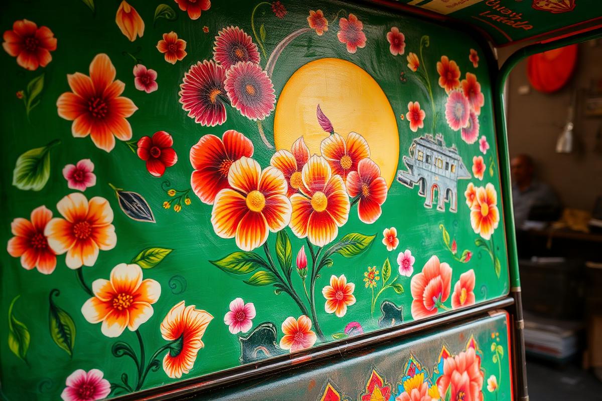 Rickshaw and rickshaw painting inscribed by UNESCO